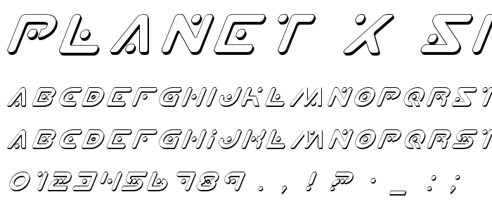 Planet X Shadow Italic font